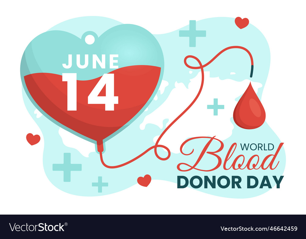 World blood donor day on june 14 with human Vector Image