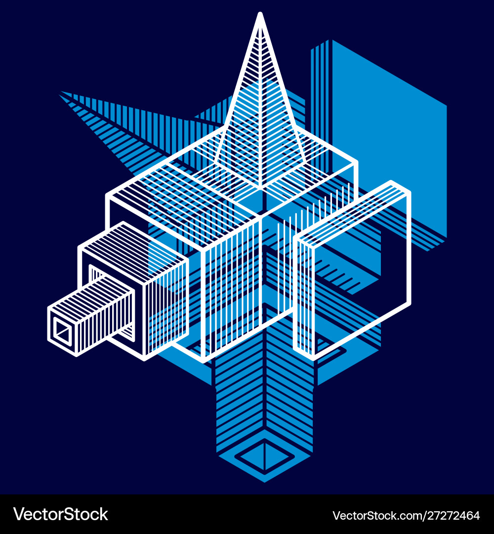 Abstract trigonometric construction dimensional Vector Image