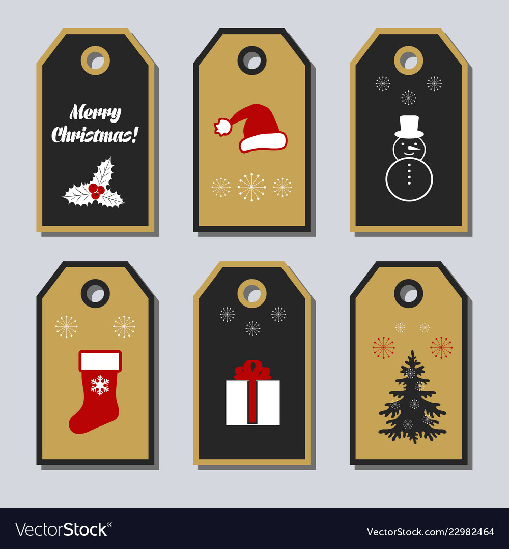 Christmas tag collection Royalty Free Vector Image