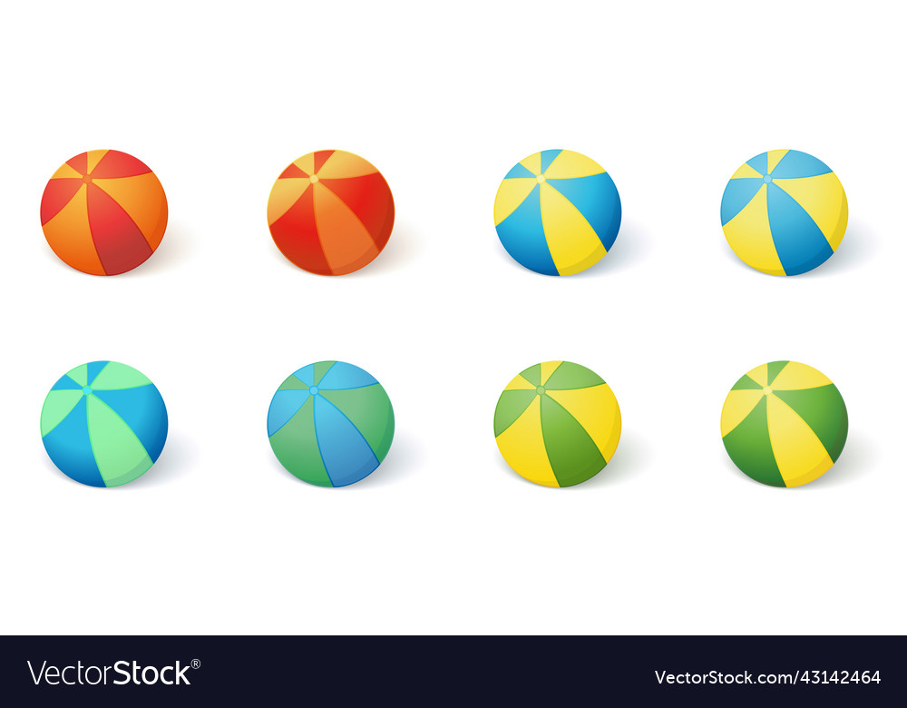 Inflatable rubber beach ball on a white Royalty Free Vector