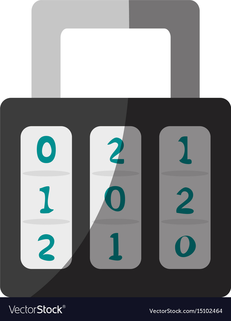 Safety lock with number password icon image Vector Image