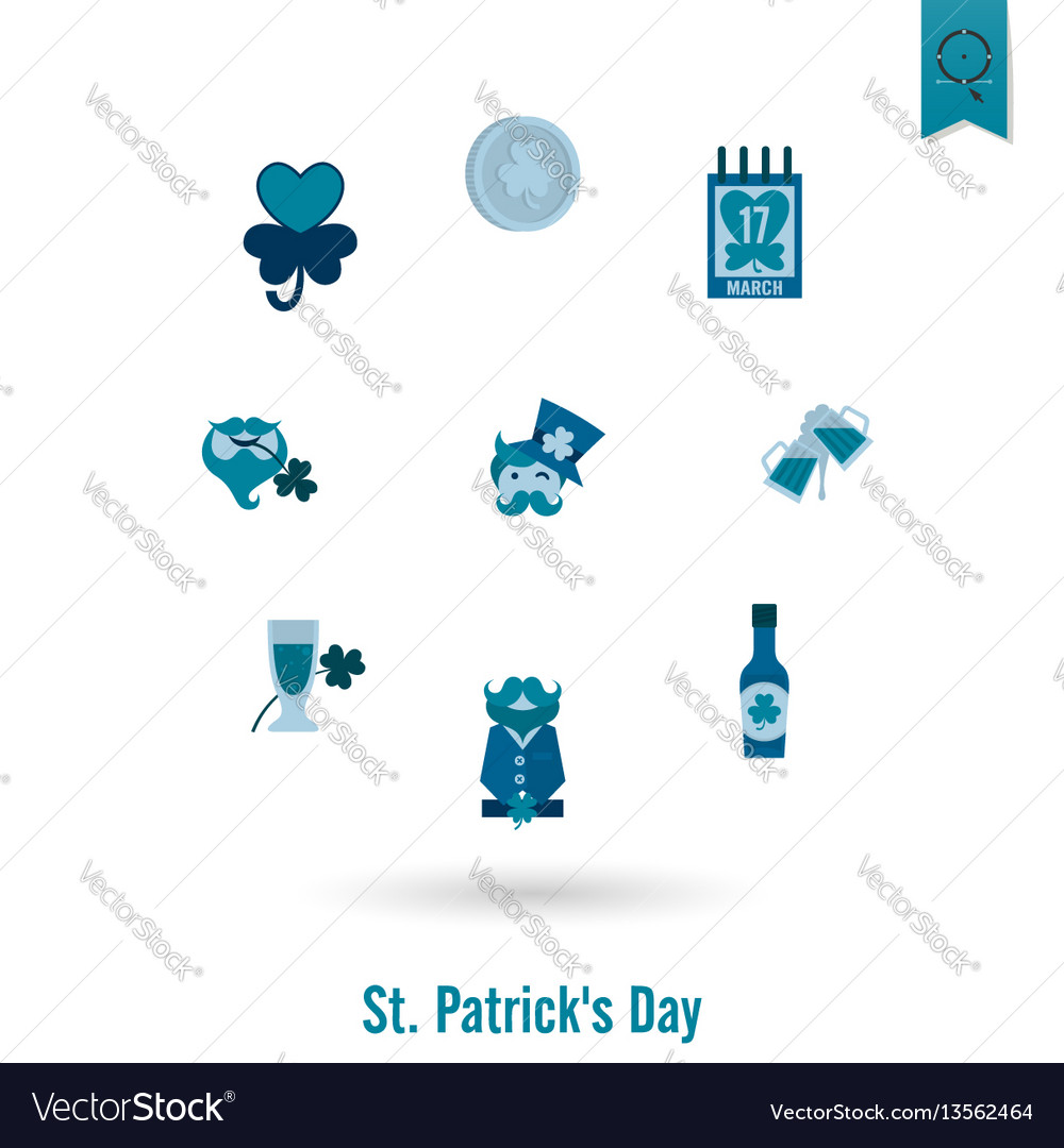 Saint patricks day isolated icon set Royalty Free Vector