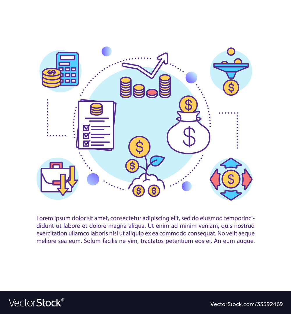 Financial management concept icon with text Vector Image