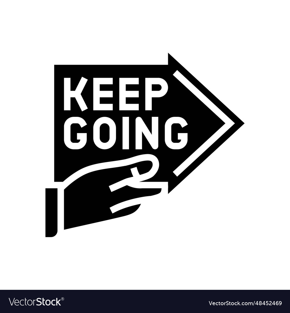 Keep going arrow succes challenge glyph icon Vector Image