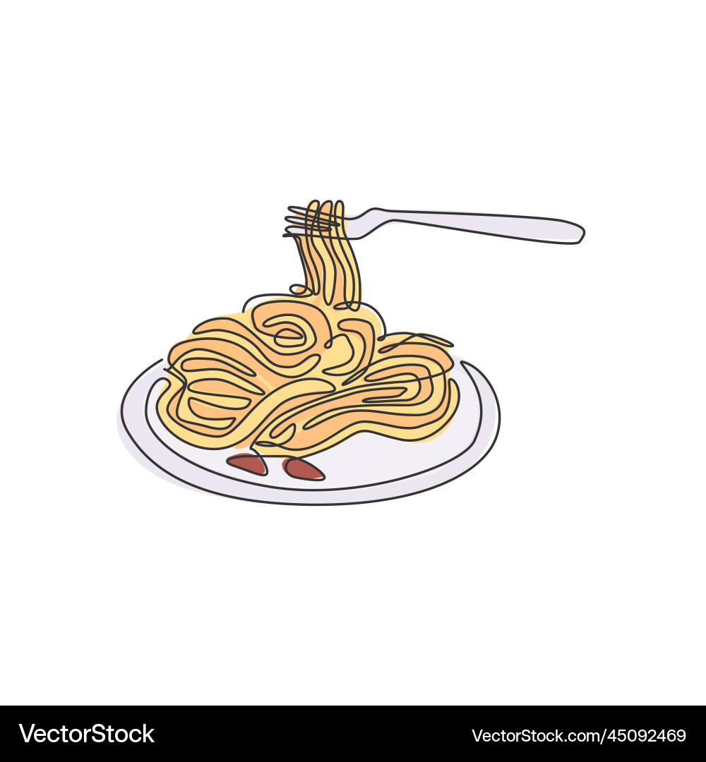 One continuous line drawing of fresh delicious Vector Image