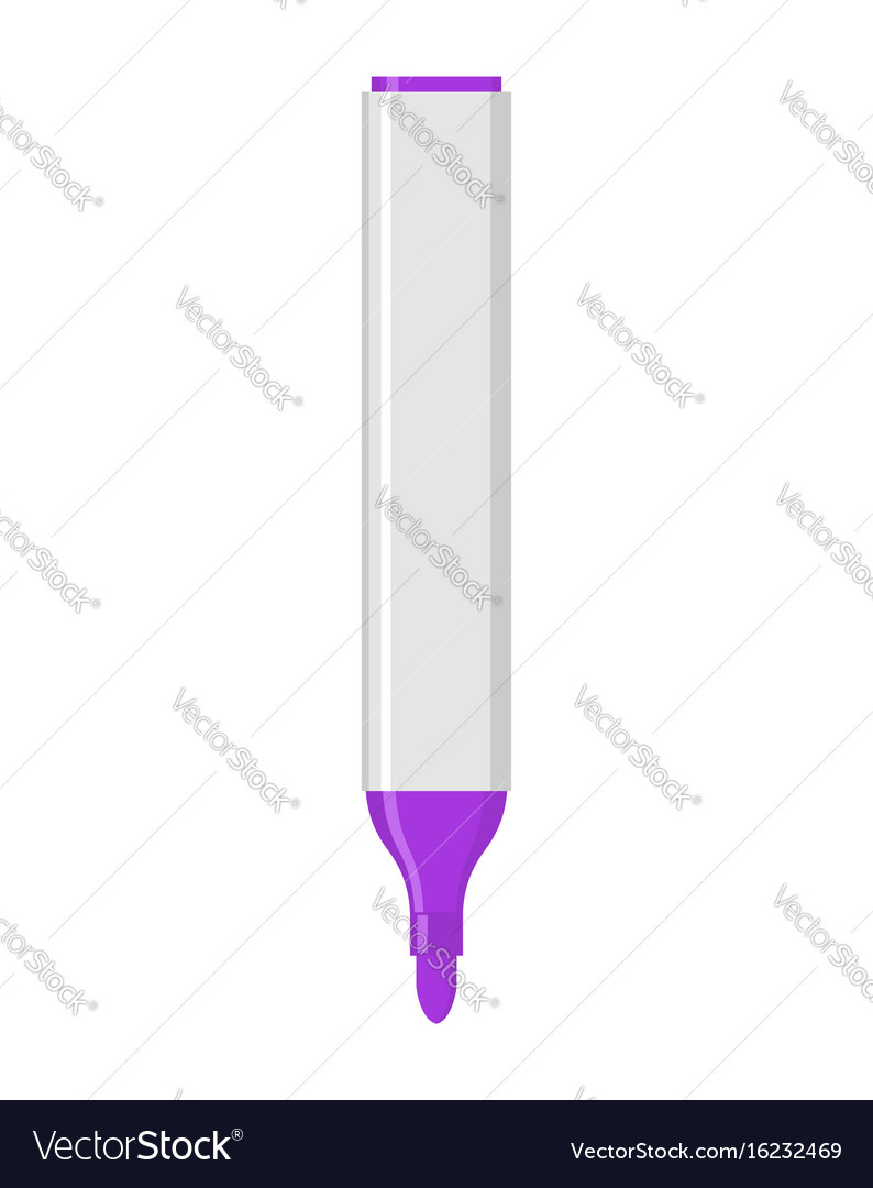 Purple Marker Isolated Office Stationery School Vector Image