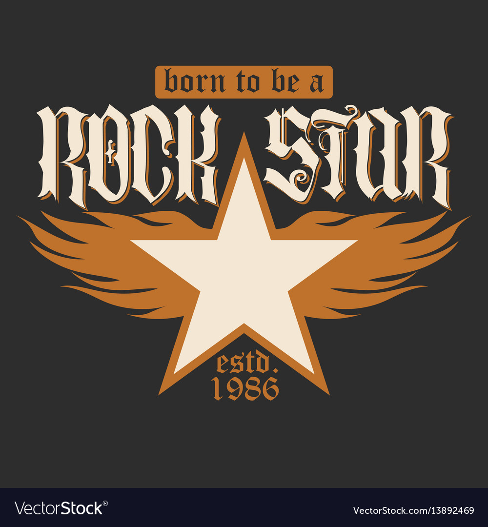 Rock star lettering Royalty Free Vector Image - VectorStock