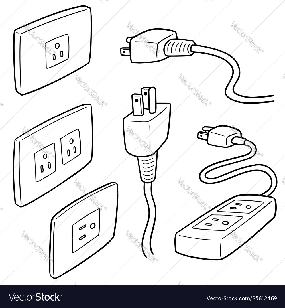 Set plugs Royalty Free Vector Image - VectorStock