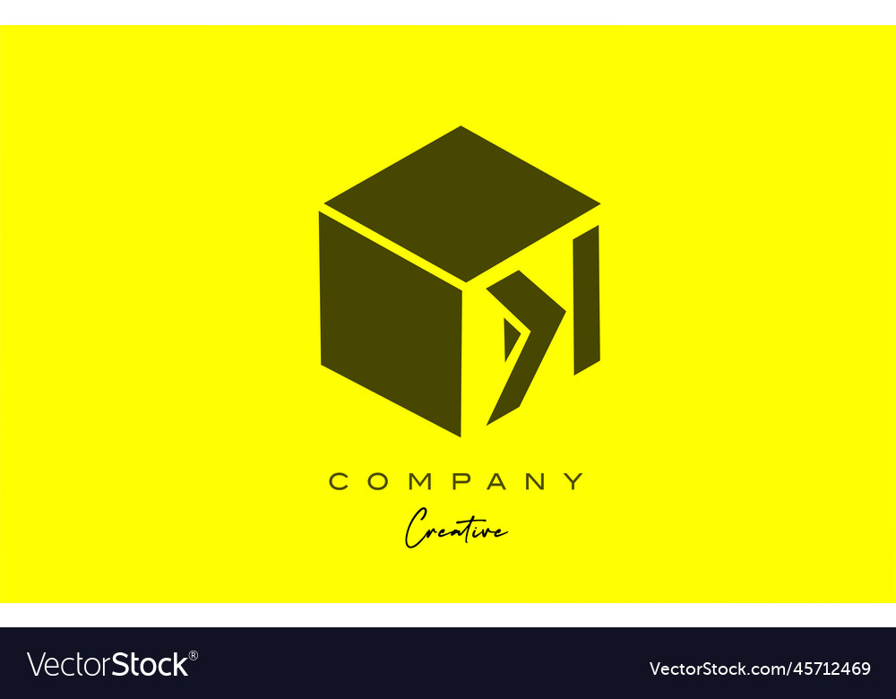 Yellow black k letter alphabet letter logo icon Vector Image