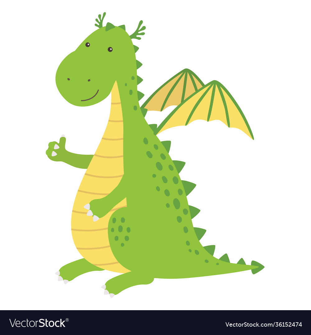 A cute cartoon dragon character giving thumbs up Vector Image A cute cartoon dragon character giving thumbs up Vector Image