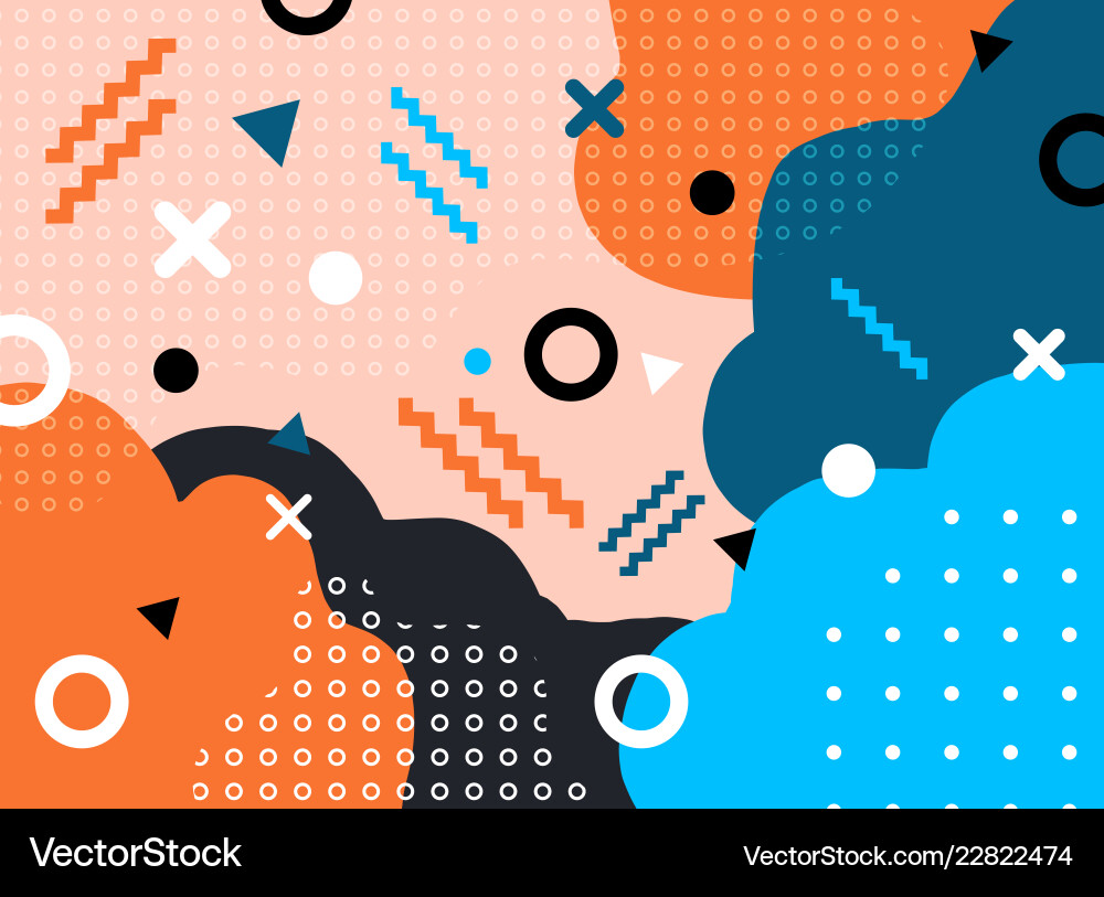 Abstract geometric form with line and dots Vector Image