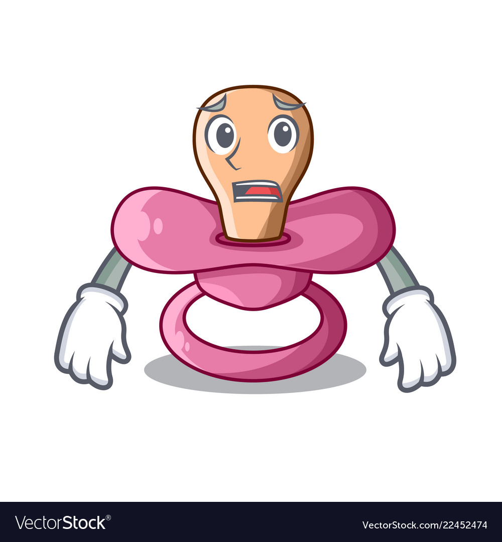 Afraid cartoon pacifier for a newborn baby Vector Image