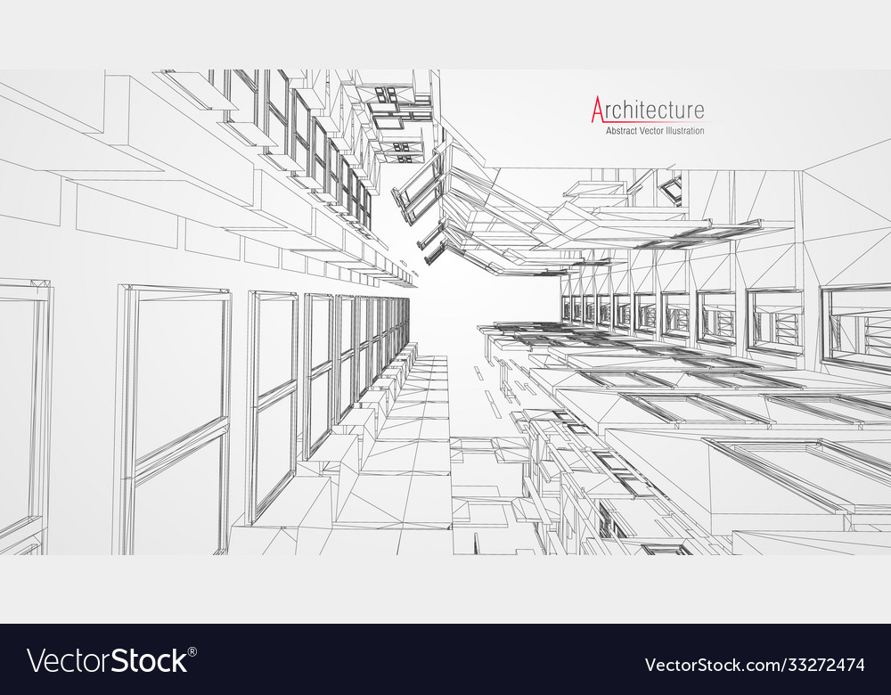 Architecture line background building Royalty Free Vector