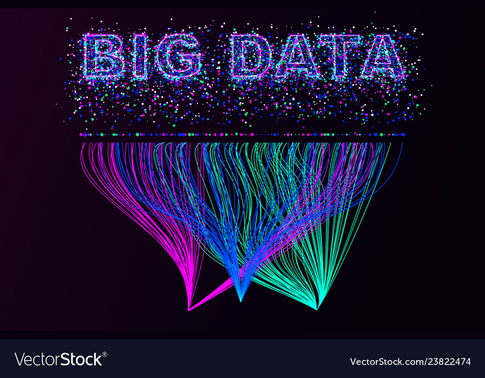 Big data visualization network matrix Royalty Free Vector