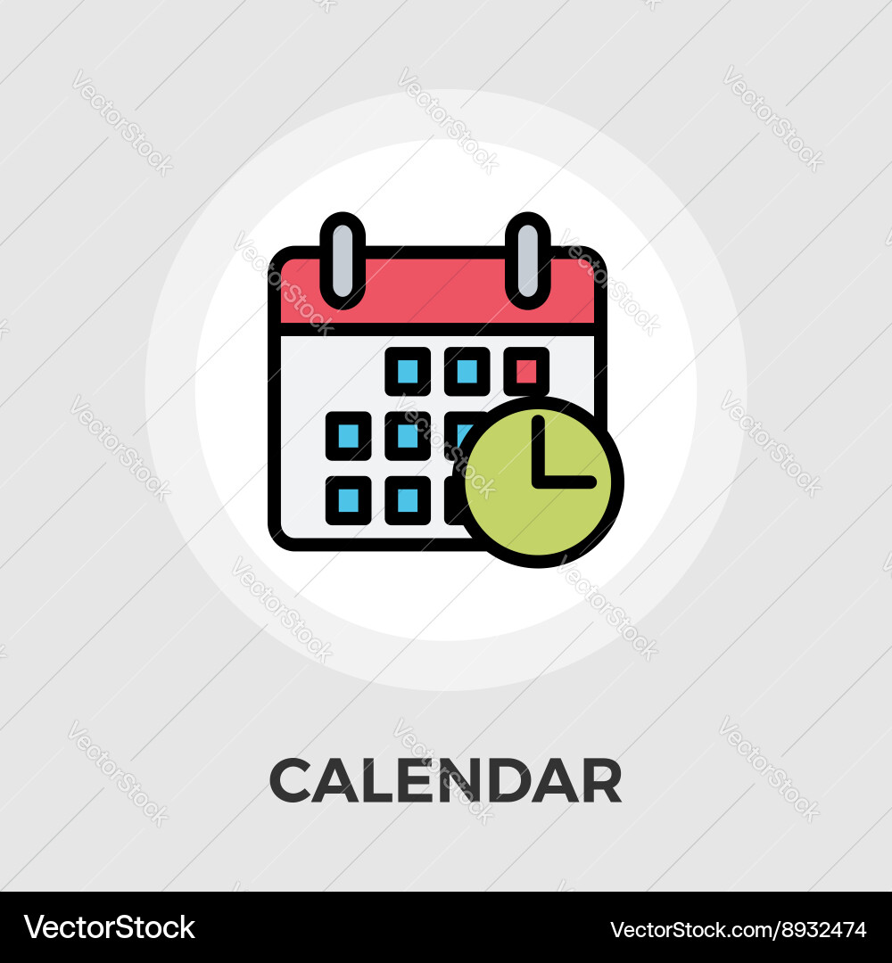 Calendar flat icon Royalty Free Vector Image - VectorStock