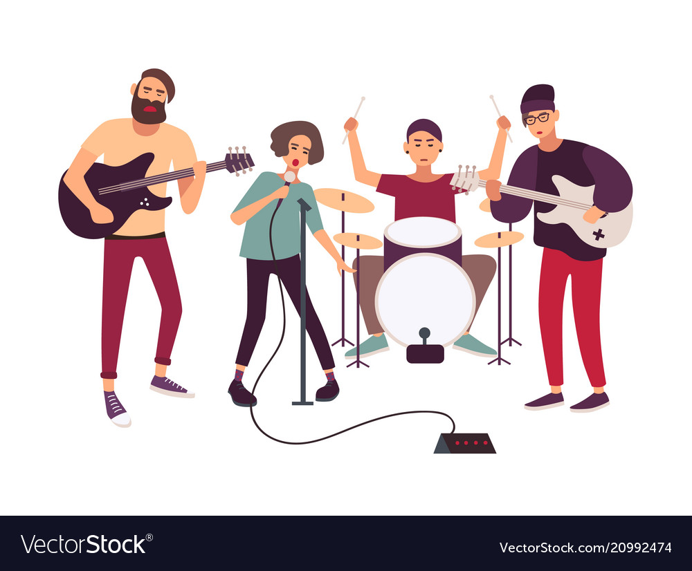 Indie Rock Music Band Performing On Stage Or Vector Image indie-rock-music-band-performing-on-stage-or-vector-image