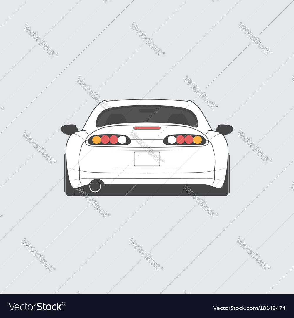 Sport japan car back view vector image on VectorStock.