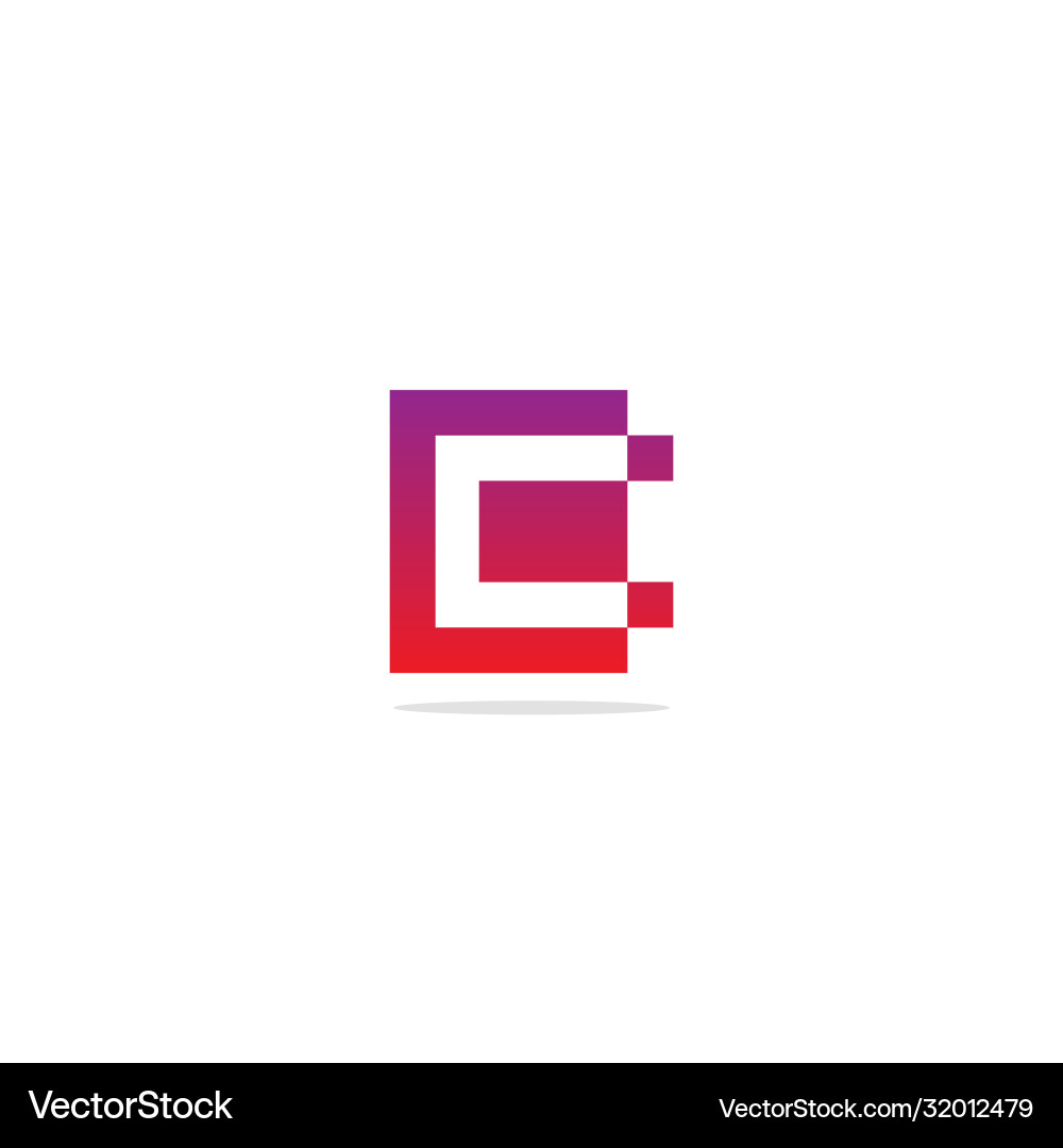 C initial square digital logo Royalty Free Vector Image