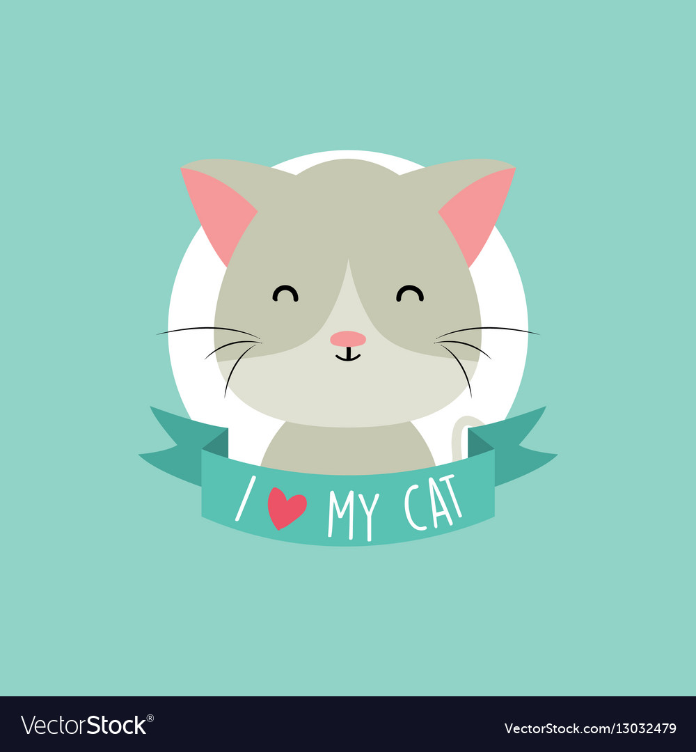 Cute cartoon cat Royalty Free Vector Image - VectorStock