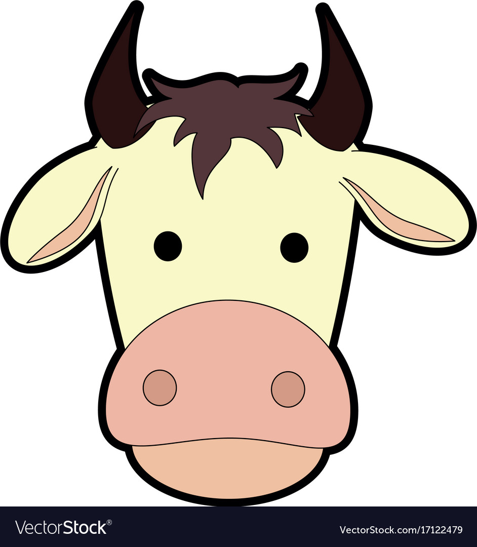 Farm cow isolated icon Royalty Free Vector Image