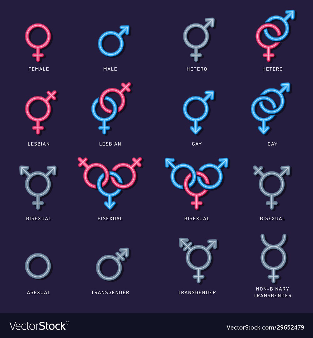 Gender Icon Male Female Couple Lgbt Men Woman Vector Image 4427