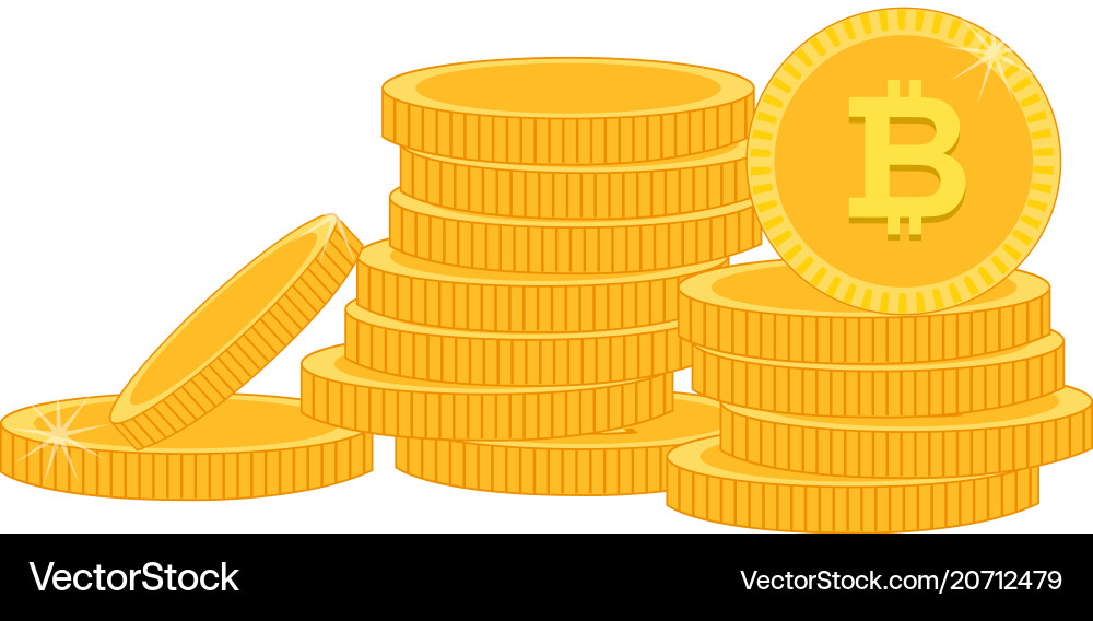 Gold coins stack white background image Royalty Free Vector