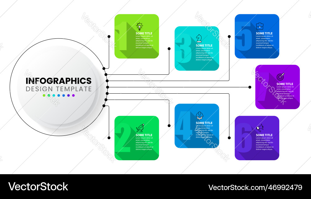Infographic template technology concept circle Vector Image