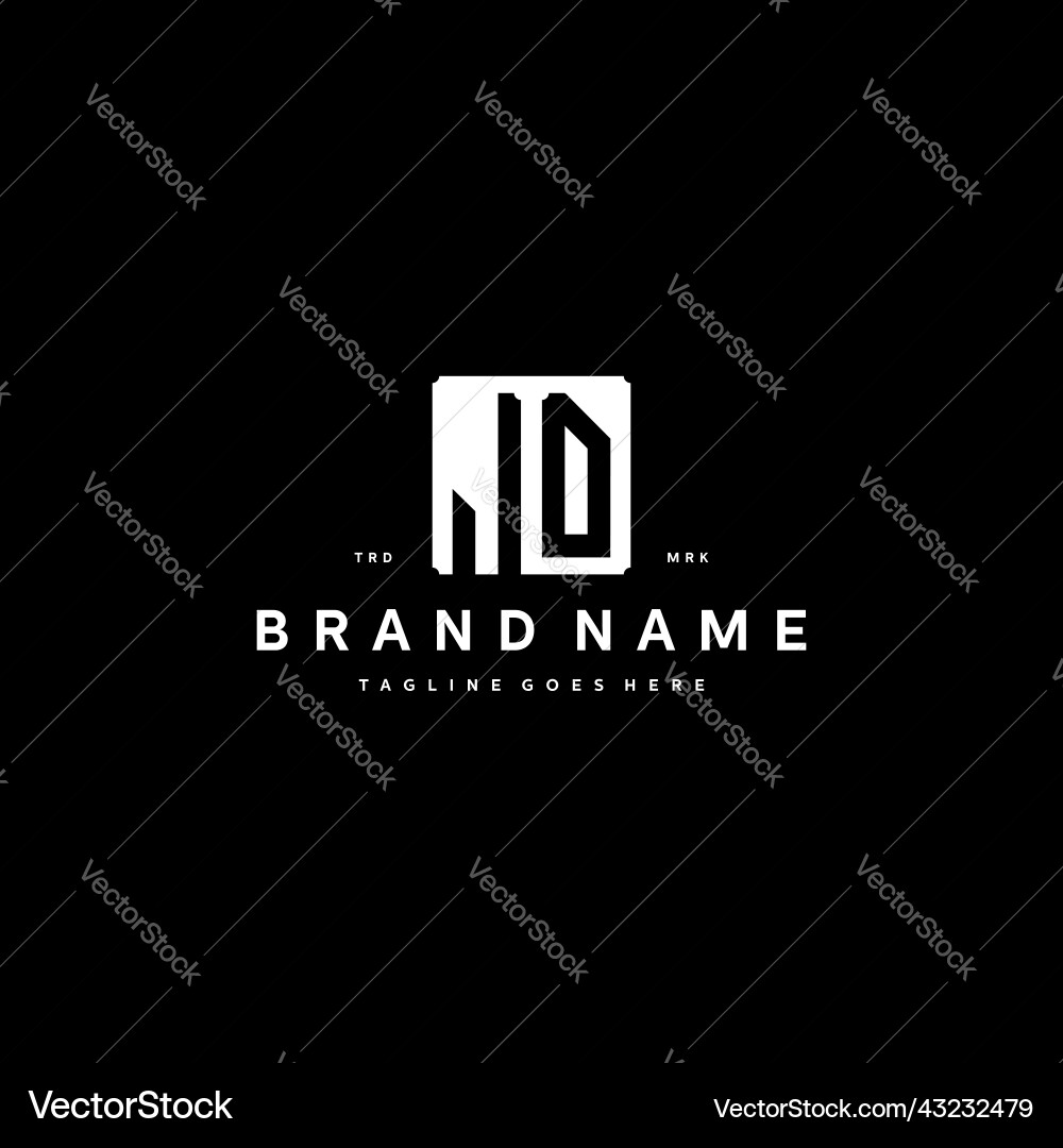 Jd monogram logo design with square rectangular Vector Image