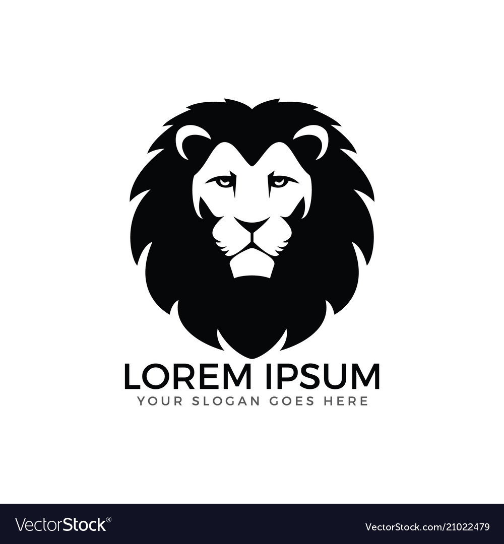 Lion head logo design Royalty Free Vector Image