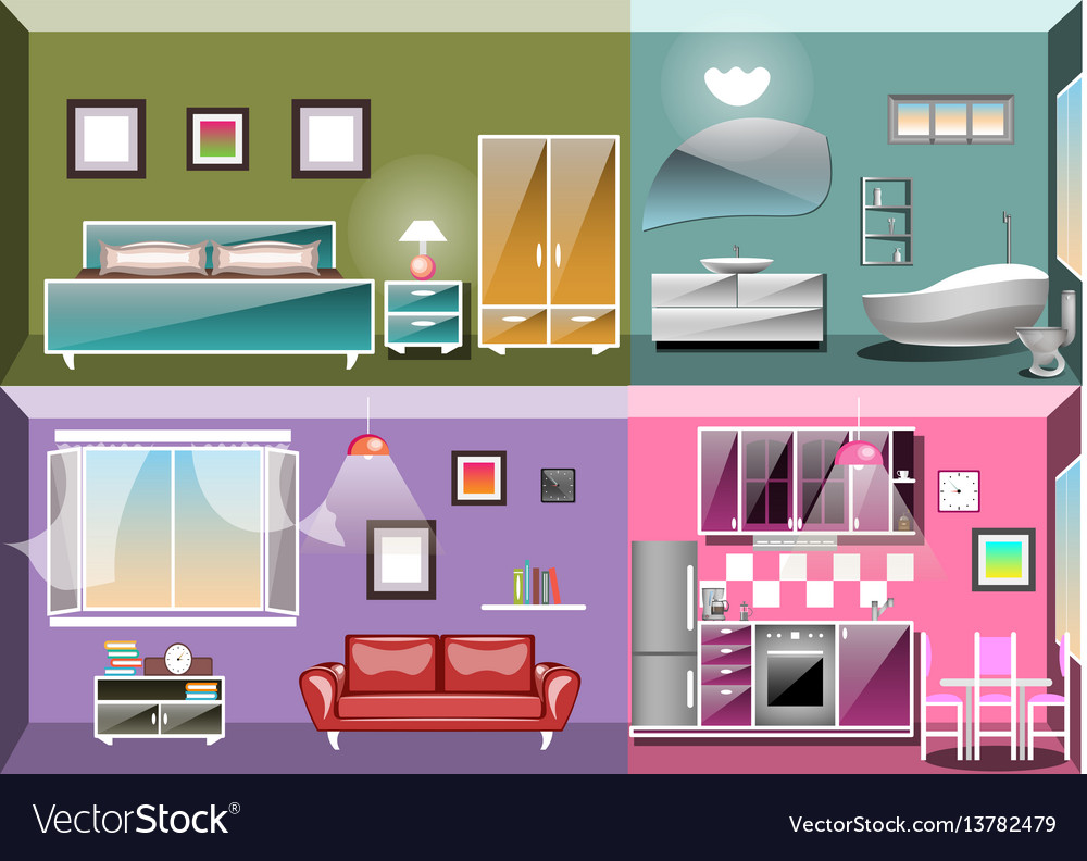 set-of-interior-design-room-royalty-free-vector-image