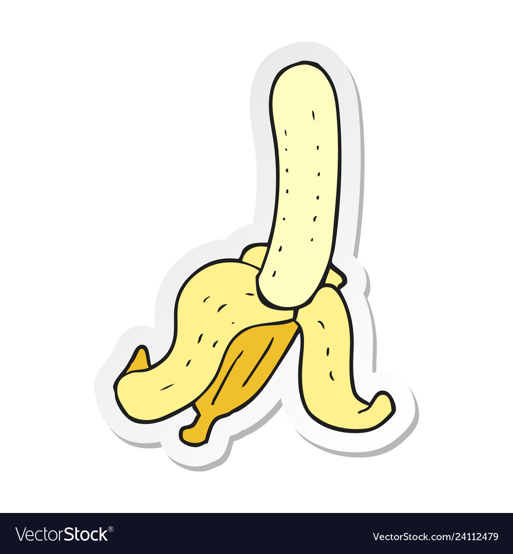 Sticker of a cartoon banana