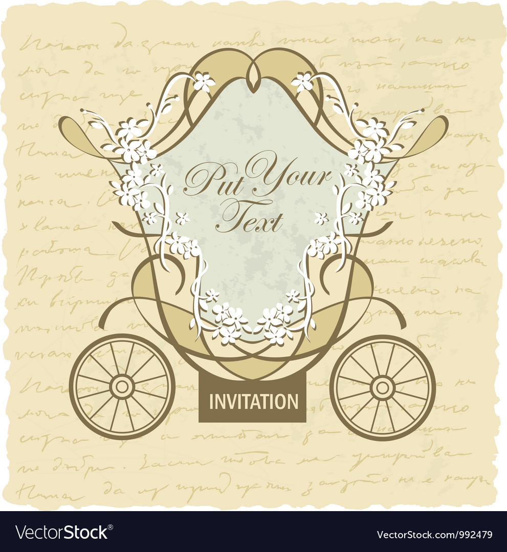 Vintage Wedding Invitation Card Royalty Free Vector Image