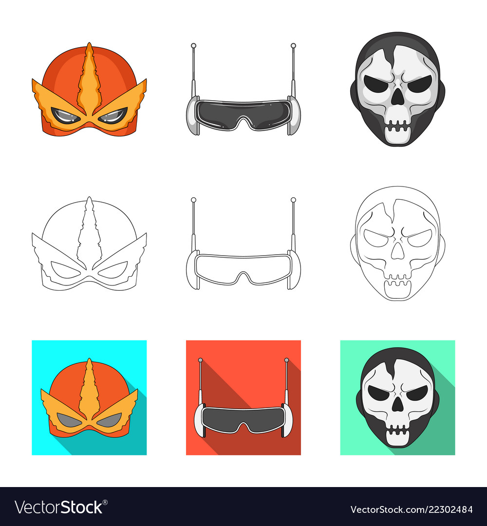 Design of hero and mask sign set