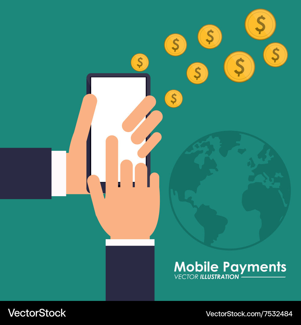 Mobile payment design Royalty Free Vector Image