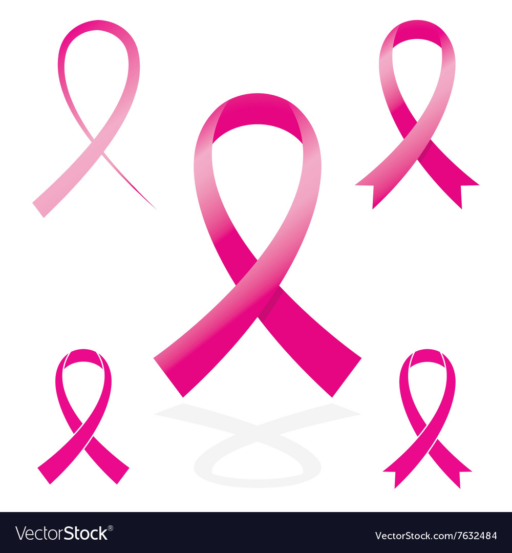 Pink sign ribbon cancer symbol Royalty Free Vector Image