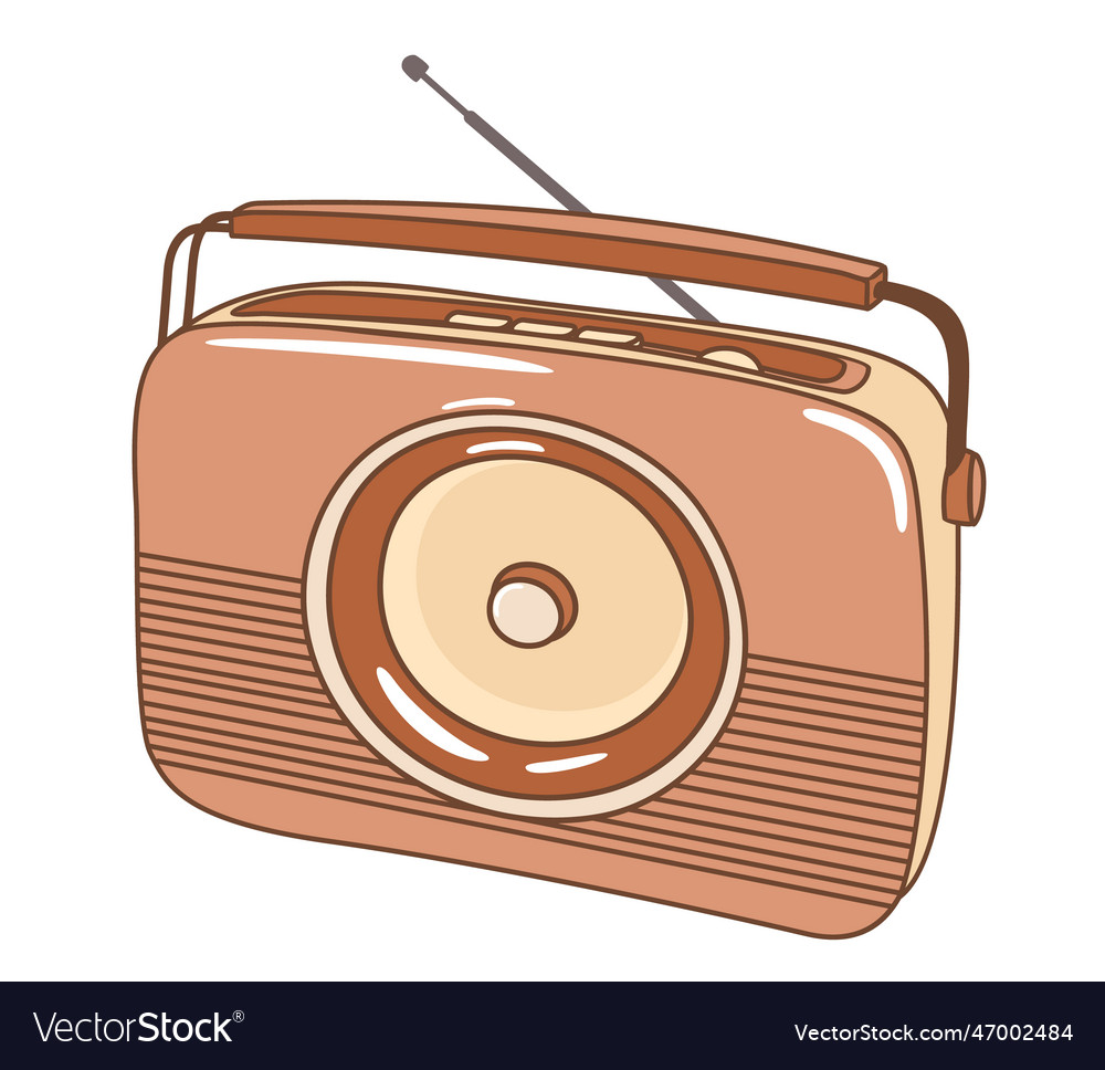 Retro radio isolated Royalty Free Vector Image