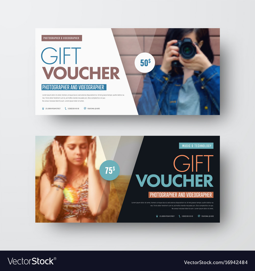 Template a gift black and white voucher Royalty Free Vector