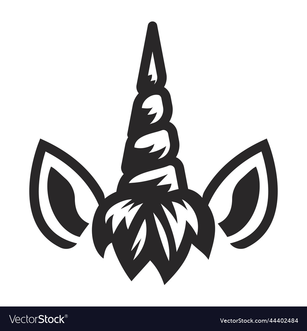 Unicorn horn ear icon on a white background Vector Image