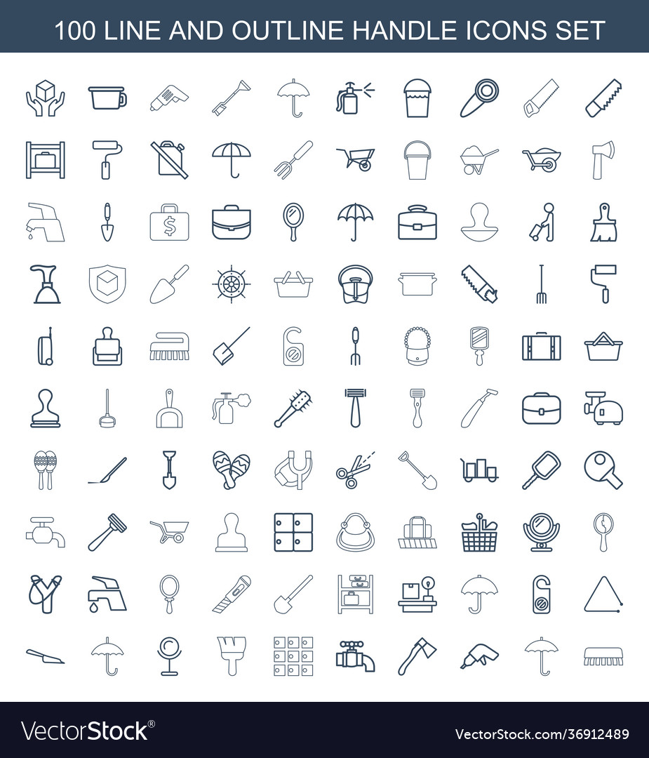 100 Handle Icons Royalty Free Vector Image - Vectorstock