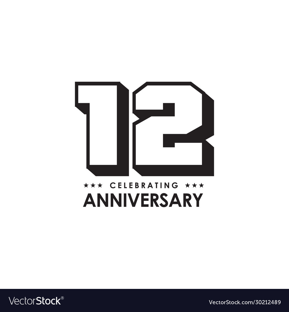 12th year anniversary emblem logo design template Vector Image