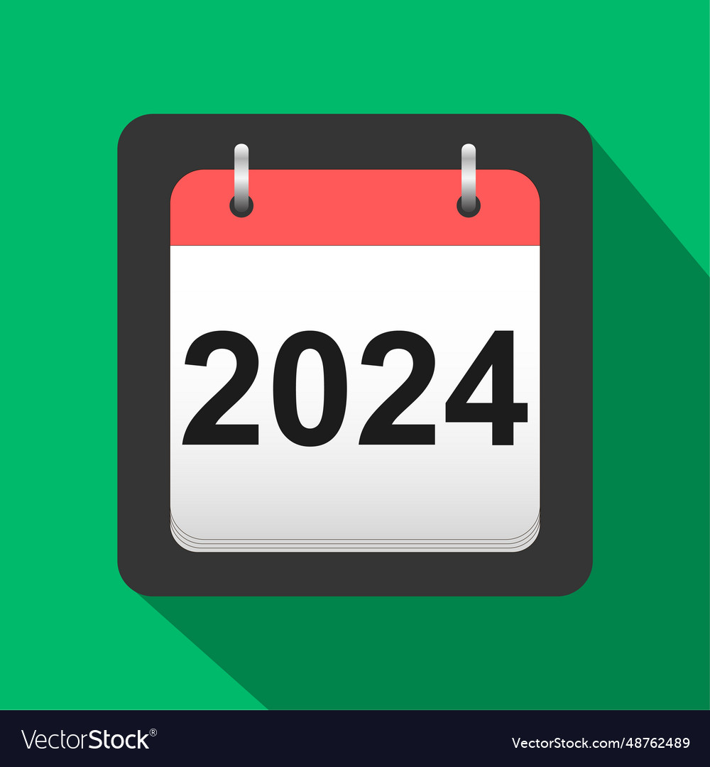 2024 calendar flat icon 2024 calendar cover sheet Vector Image