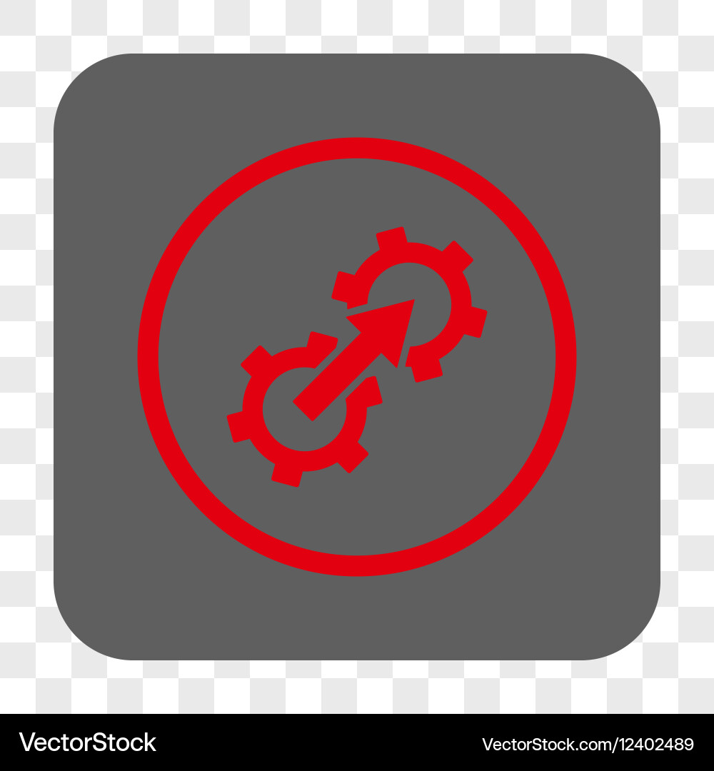 Gear integration rounded square button Royalty Free Vector