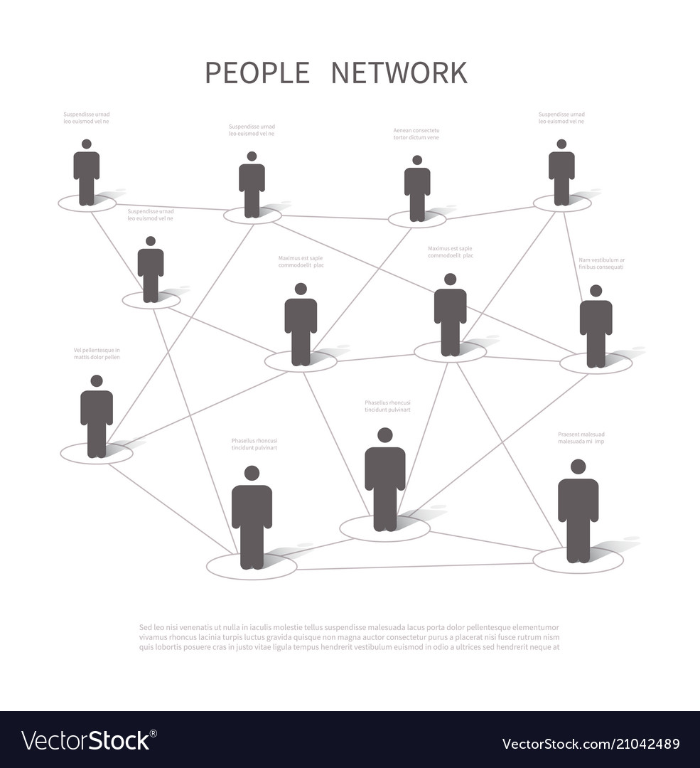 Human network connection connecting people in Vector Image