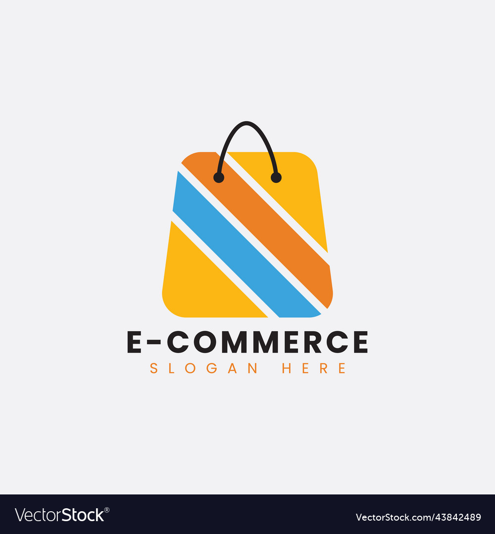 Modern ecommerce online shop store logo design Vector Image