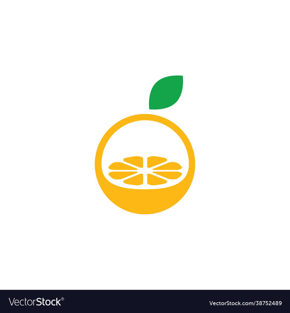 Orange fruit logo design Royalty Free Vector Image