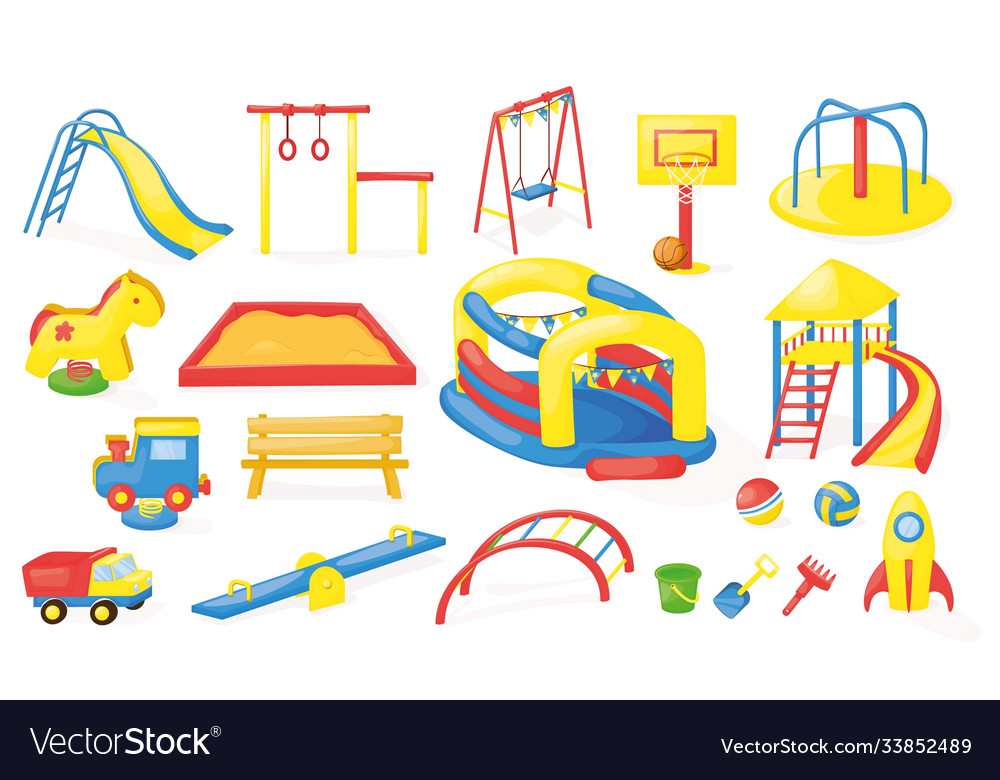 Playground equipment set Royalty Free Vector Image