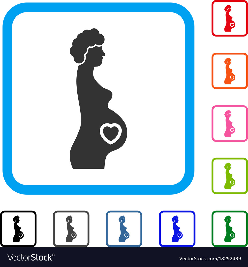 Pregnant lady framed icon Royalty Free Vector Image