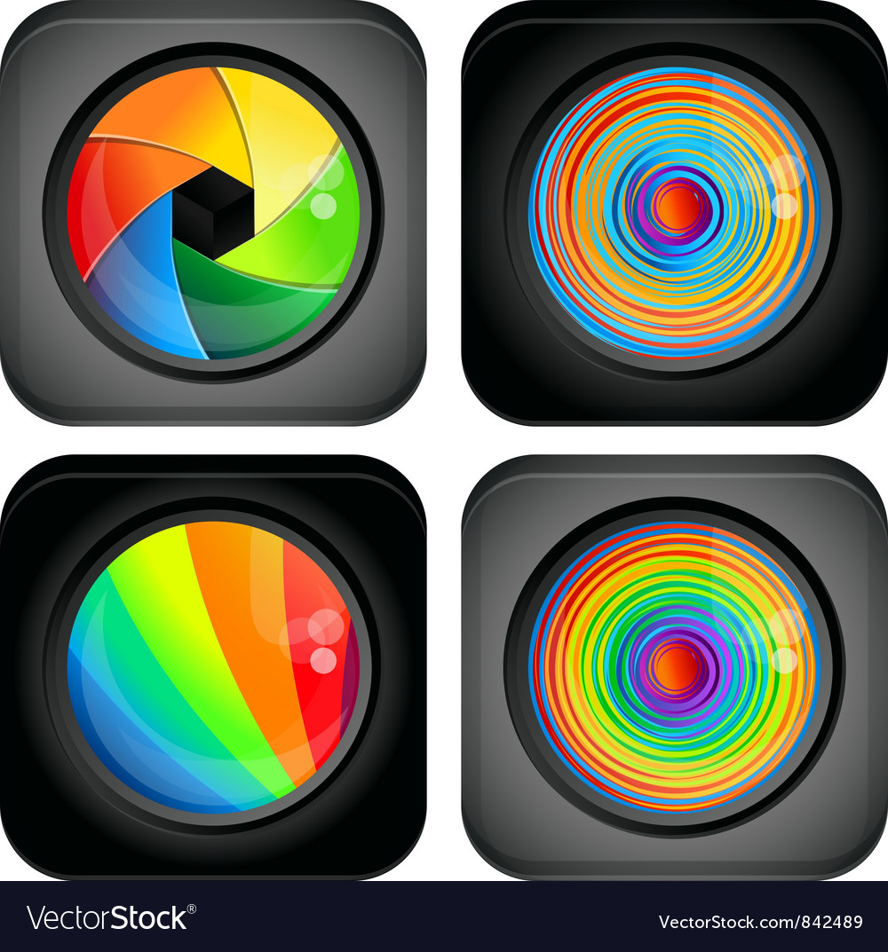 Square Abstract Logo With Rainbow Design Elements Vector Image