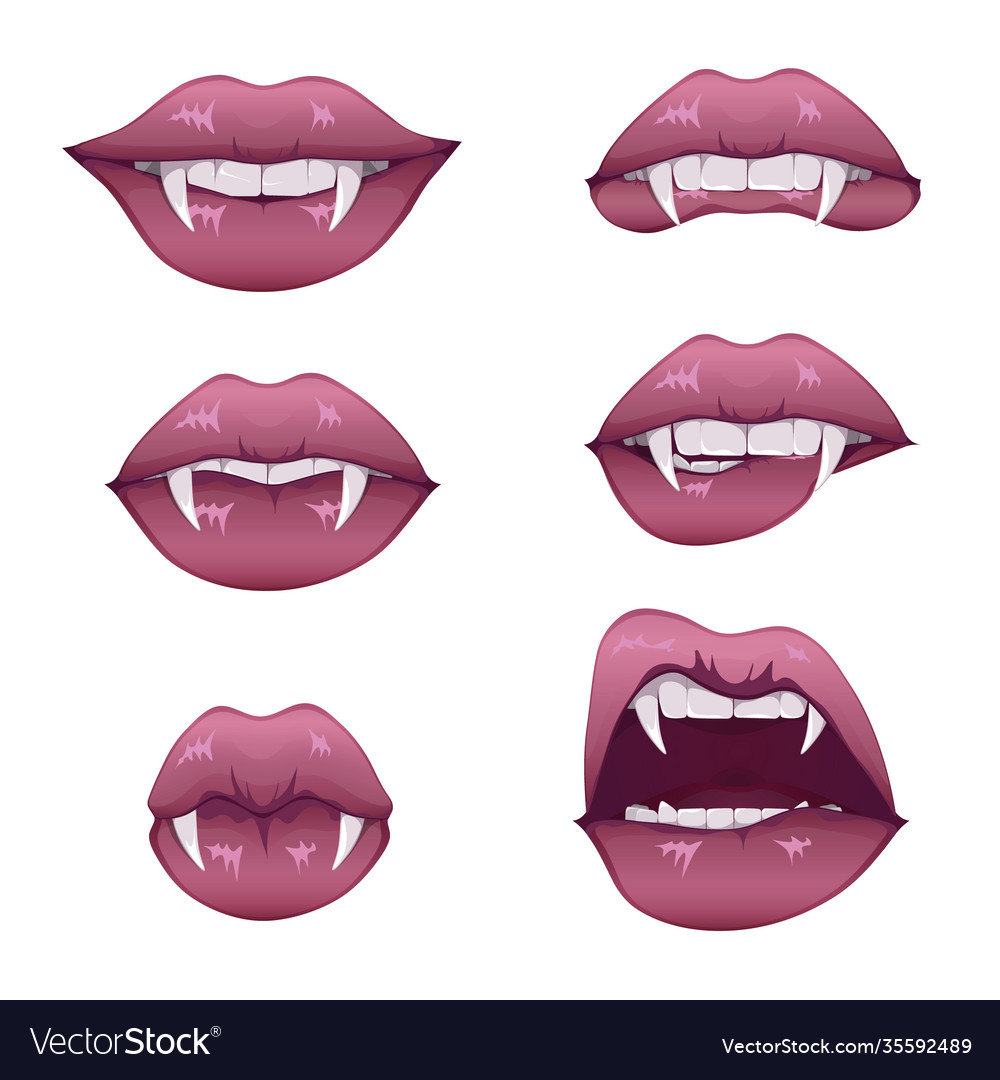 Vampire teeth set Royalty Free Vector Image - VectorStock