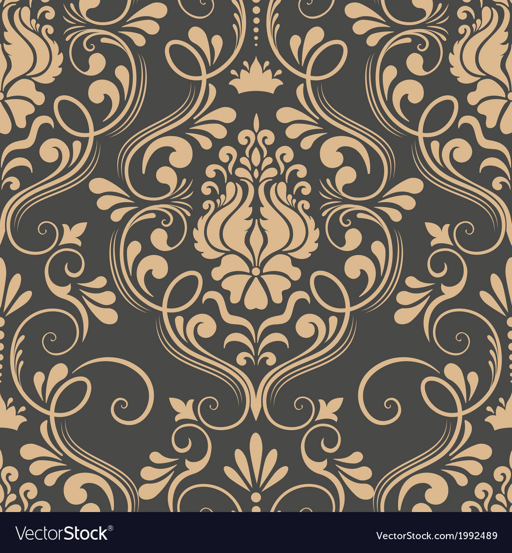 Vintage damask seamless pattern element Royalty Free Vector